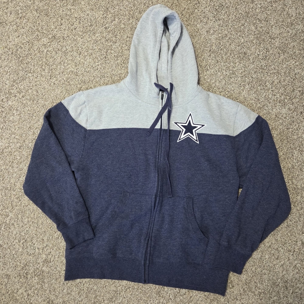 Men's‎ Dallas Cowboys Navy/ Gray Quorum Full-Zip Hoodie XL